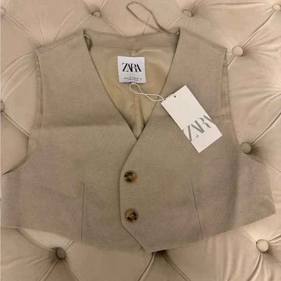 Zara Light Tan Vest - Picture 1 of 4